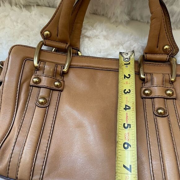 Banana Republic leather medium satchel with gold tone hardwares - Picture 7 of 13